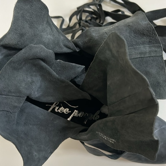 Free People Seven Wonders Wrap Tie Fringe Boho Ankle Heel Bootie size 37/7 - Picture 12 of 16